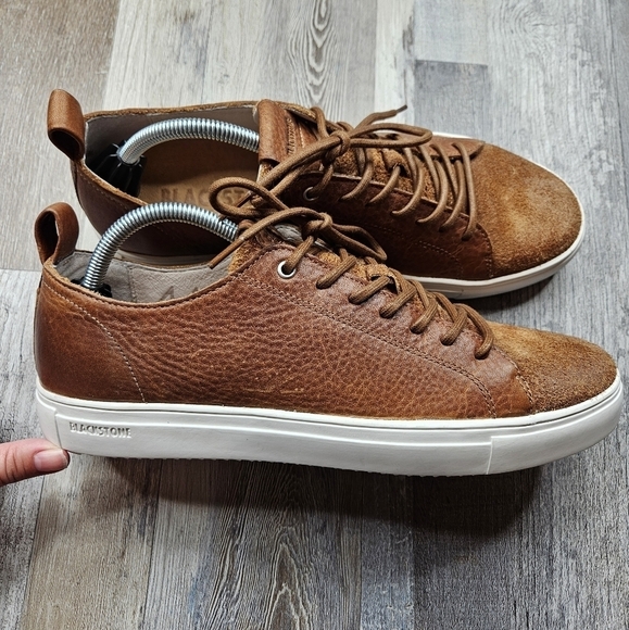 Blackstone Leather Sneakers Brown PM-46 in Cuoio Brown Size 44 or 10/10.5 - Picture 1 of 13